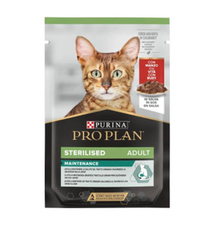غذای مرطوب گربه پورینا پرو پلن (Purina Pro Plan) مخصوص گربههای عقیمشده بالغ با طعم گوشت گاو در سس